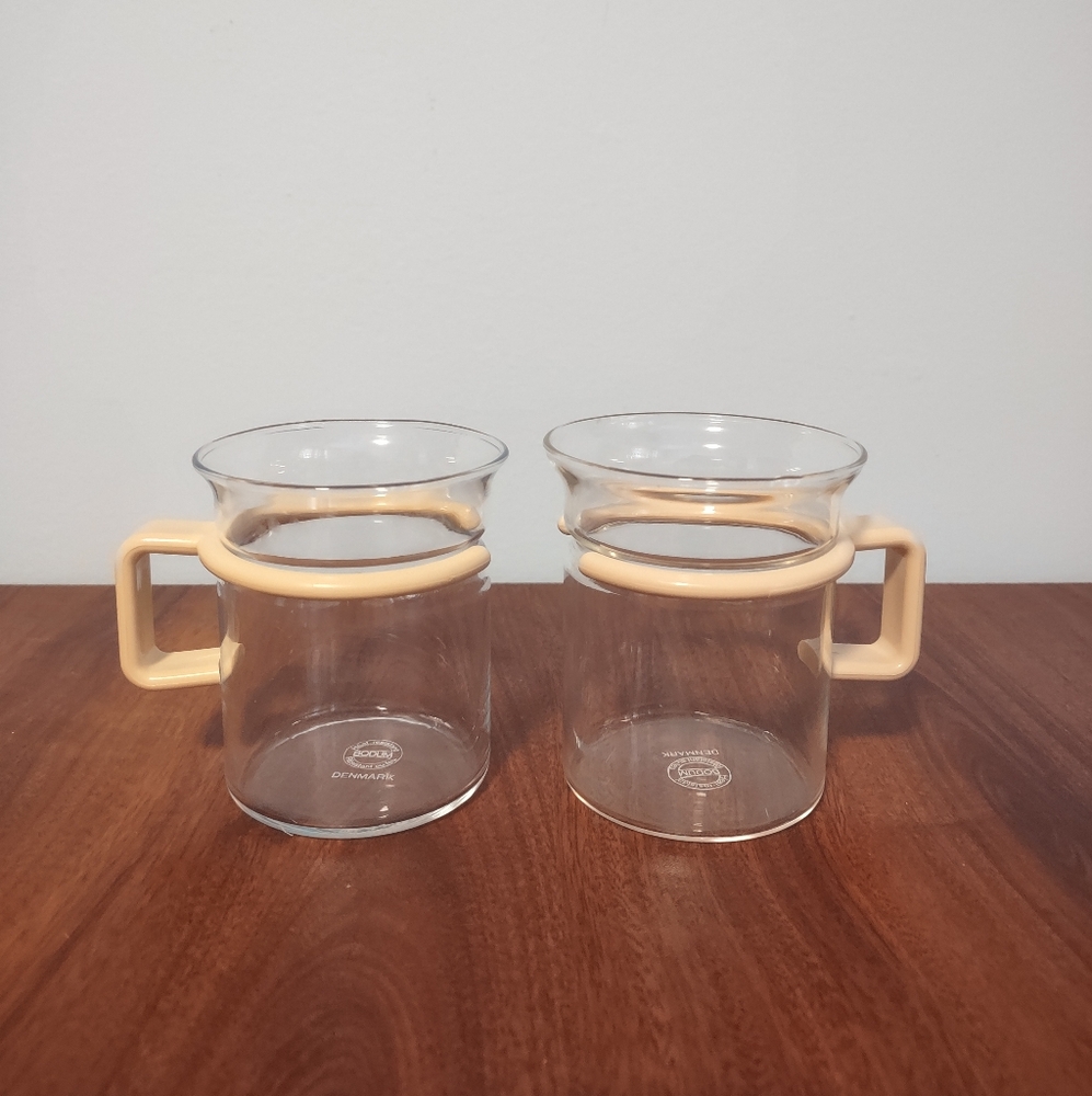 Vintage Bodum Bistro Espresso Glass Mug Cup Tea Espresso Set of 2